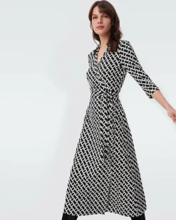 Fashion Diane von Furstenberg Abigail Silk Jersey Midi Wrap Dress
