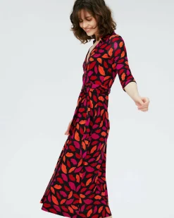 Discount Diane von Furstenberg Abigail Silk Jersey Midi Wrap Dress