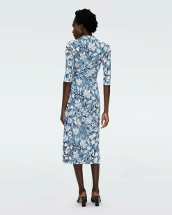 Fashion Diane von Furstenberg Abigail Silk Jersey Midi Wrap Dress