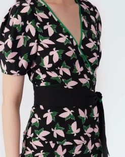 Sale Diane von Furstenberg Alexia Cady Wrap Top In Black Metamorphosis