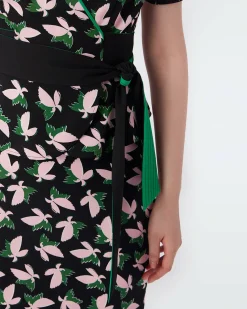 Sale Diane von Furstenberg Alexia Cady Wrap Top In Black Metamorphosis