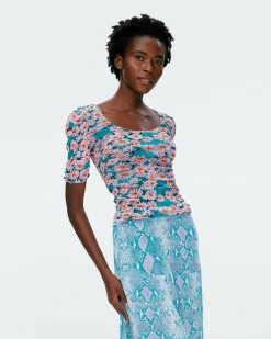 Online Diane von Furstenberg Ali Reversible Mesh Top
