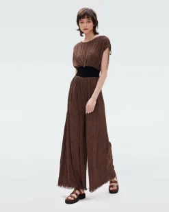 New Diane von Furstenberg Andra Mesh Jumpsuit