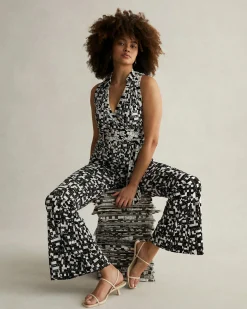 Discount Diane von Furstenberg Ariane Top In Tiny Dvf 50Th Crossword Black