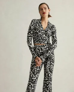 Discount Diane von Furstenberg Brooklyn Pants In Tiny Dvf 50Th Crossword Black