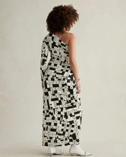Fashion Diane von Furstenberg Coco Silk Jersey Dress In Dvf 50Th Crossword Ivory