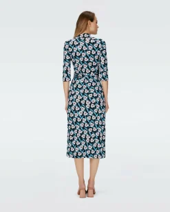 Discount Diane von Furstenberg Dvf Abigail Midi Dress In Fortune Vine Ivory