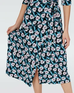 Discount Diane von Furstenberg Dvf Abigail Midi Dress In Fortune Vine Ivory
