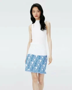 Online Diane von Furstenberg Dvf Alejandra Skirt In Dvf Logo Blue