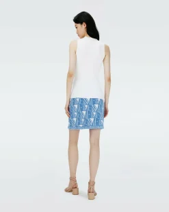 Online Diane von Furstenberg Dvf Alejandra Skirt In Dvf Logo Blue