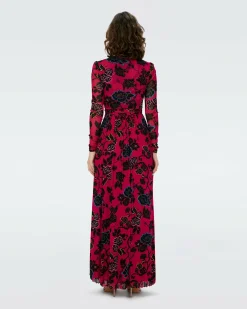 Outlet Diane von Furstenberg Dvf Anne Dress In China Vine Poison Pink Lg