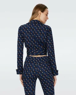 Clearance Diane von Furstenberg Dvf Bobbie Two Top In Tarot Maze Ocean Blue