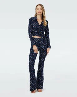 Clearance Diane von Furstenberg Dvf Bobbie Two Top In Tarot Maze Ocean Blue
