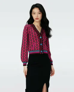 Best Diane von Furstenberg Dvf Bryant Cardigan In Flwer Tie Poison Pink