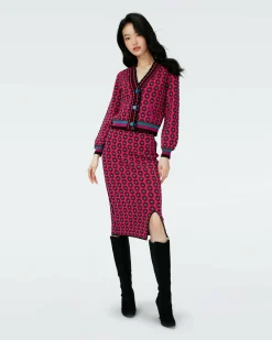Best Diane von Furstenberg Dvf Bryant Cardigan In Flwer Tie Poison Pink