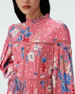 Outlet Diane von Furstenberg Dvf Cherie Dress In Celestial Batik Antique Pk Lg
