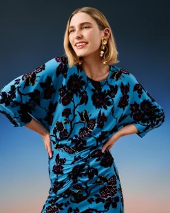 Discount Diane von Furstenberg Dvf Chrisey Dress In China Vine Barrier Reef Lg