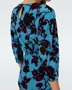 Discount Diane von Furstenberg Dvf Chrisey Dress In China Vine Barrier Reef Lg