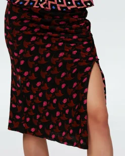 Sale Diane von Furstenberg Dvf Dariella Reversible Skirt In Heart Leaves Blk/Dia Cubes Pk