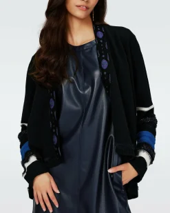 Best Diane von Furstenberg Dvf Ernest Cardigan In Stripe Blue
