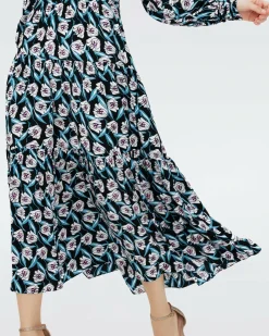 Best Diane von Furstenberg Dvf Gil Dress In Fortune Vine Ivory