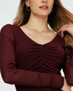 Sale Diane von Furstenberg Dvf Gypsy Dress In Wine Pink