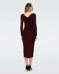 Sale Diane von Furstenberg Dvf Gypsy Dress In Wine Pink