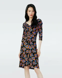 Fashion Diane von Furstenberg Dvf Jim Dress In Oracle Rose Sm Blk Coffee
