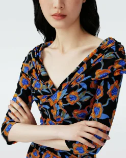 Fashion Diane von Furstenberg Dvf Jim Dress In Oracle Rose Sm Blk Coffee