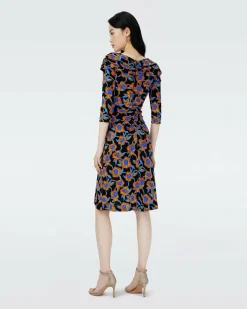 Fashion Diane von Furstenberg Dvf Jim Dress In Oracle Rose Sm Blk Coffee