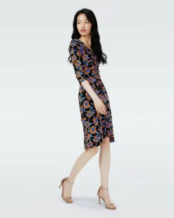 Fashion Diane von Furstenberg Dvf Jim Dress In Oracle Rose Sm Blk Coffee