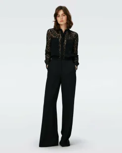 Sale Diane von Furstenberg Dvf Louise Top In Black/Lace