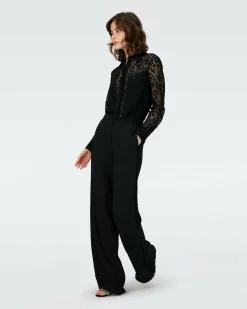 Sale Diane von Furstenberg Dvf Louise Top In Black/Lace