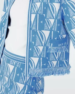 Hot Diane von Furstenberg Dvf Morgaine Cardigan In Dvf Logo Blue