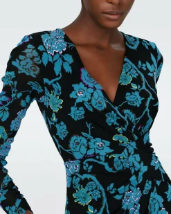 Online Diane von Furstenberg Dvf Nevine Dress In China Vine Blk/China Vine Blk