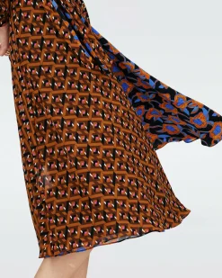 Online Diane von Furstenberg Dvf Phoenix Reversible Dress In Oracle R/Tarot Maze Blk Coffee