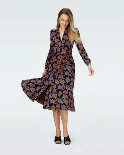 Online Diane von Furstenberg Dvf Phoenix Reversible Dress In Oracle R/Tarot Maze Blk Coffee