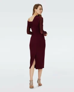 Online Diane von Furstenberg Dvf Rich Dress In Wine Pink