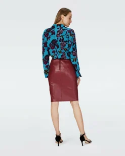 Best Diane von Furstenberg Dvf Takashi Skirt In Garnet Red