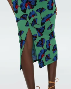 Online Diane von Furstenberg Dvf Valerie Dress In Falling Gingko Venus Gn Lg