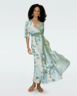 Sale Diane von Furstenberg Eloise Faux Wrap Maxi Dress