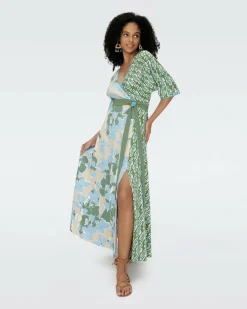 Sale Diane von Furstenberg Eloise Faux Wrap Maxi Dress