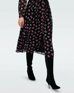 New Diane von Furstenberg Erica Long Sleeve Midi Dress