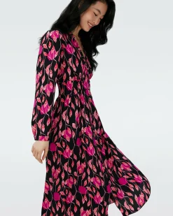 Fashion Diane von Furstenberg Erica Long Sleeve Midi Dress