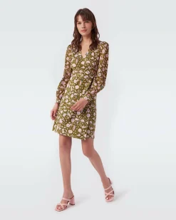 Best Diane von Furstenberg Gala Silk Jersey Mini Wrap Dress