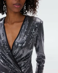 New Diane von Furstenberg Lexa Sequin Mesh Dress