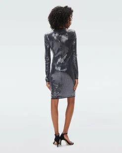 New Diane von Furstenberg Lexa Sequin Mesh Dress