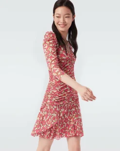 Hot Diane von Furstenberg Marcelle Pleated Mesh Dress