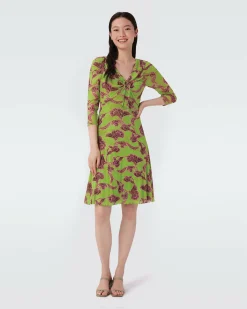 Outlet Diane von Furstenberg Merlot Knee-Length Mesh Dress