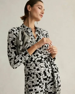 Fashion Diane von Furstenberg Michelle Jumpsuit In Tiny Dvf 50Th Crossword Ivory